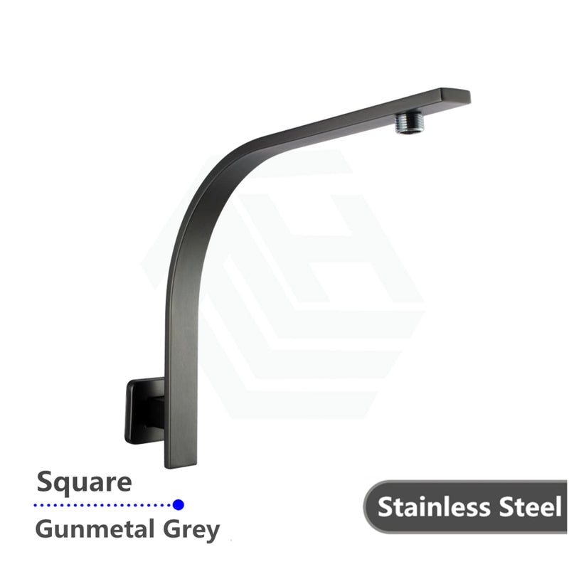 Square Gooseneck Wall Shower Arm Gunmetal Grey