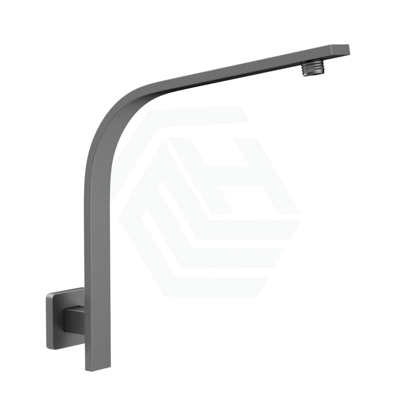 Square Gooseneck Wall Shower Arm Gunmetal Grey