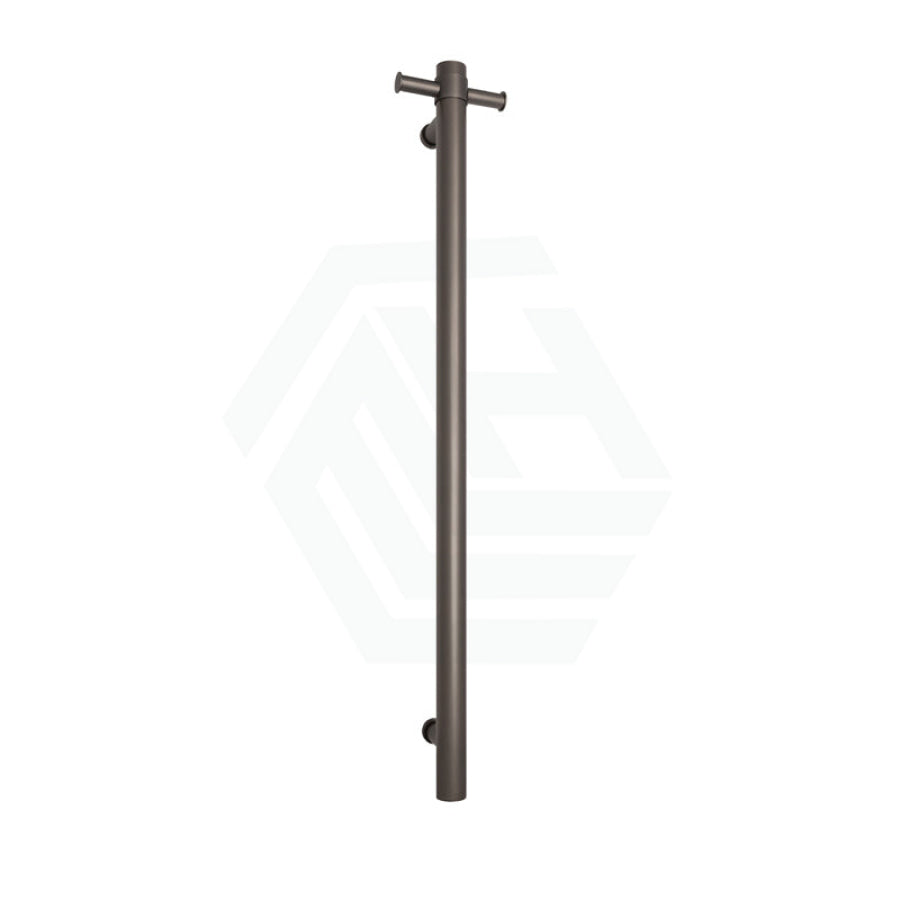 M#1(Gunmetal Grey) Thermogroup 900Mm Gun Metal Straight Round Vertical Single Heated Towel Rail