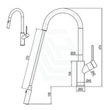 Xcalibre Xpressfit Polished Chrome 316 Stainless Steel Alfresco Gooseneck Pull Out Mixer With Dual