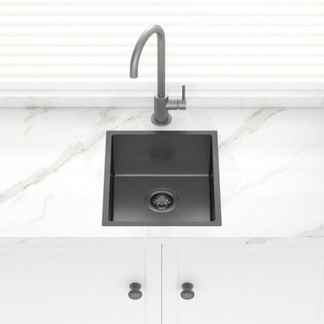 Stainless Steel Kitchen Sink 390mm Brushed Gunmetal