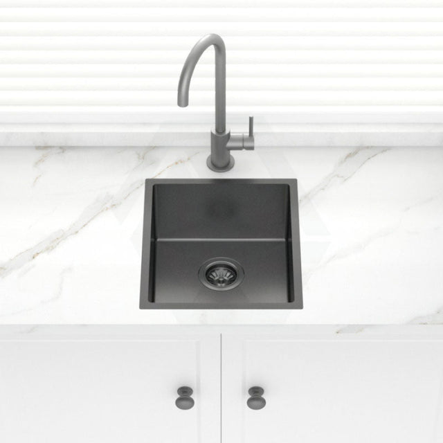 Stainless Steel Kitchen Sink 390mm Brushed Gunmetal