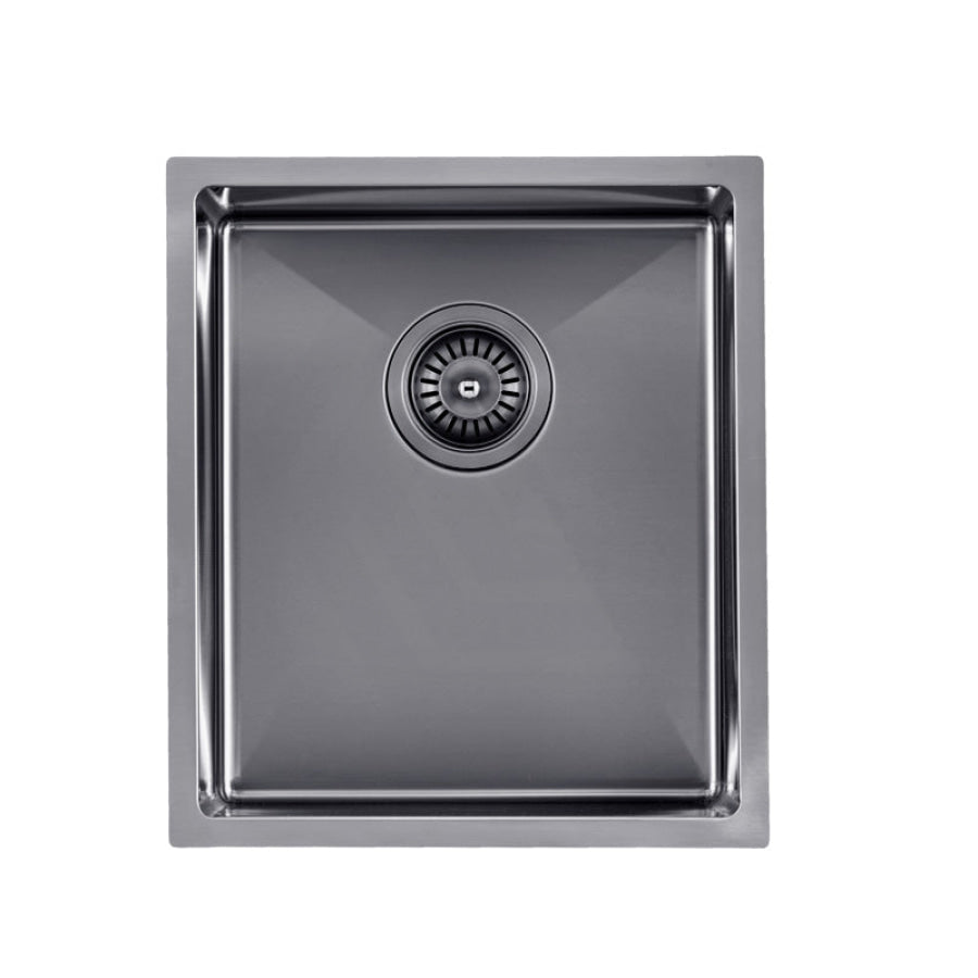 390X450X215Mm Brushed Gunmetal / Black Pvd Kitchen Sink Single Bowl Top/undermount