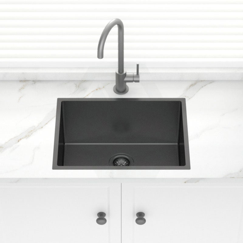 Stainless Steel Kitchen Sink Deep 600mm Brushed Gunmetal