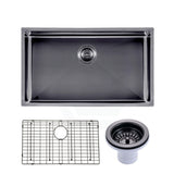 762X457X254Mm Brushed Gunmetal / Black Pvd Single Bowl Kitchen Sink Top/undermount