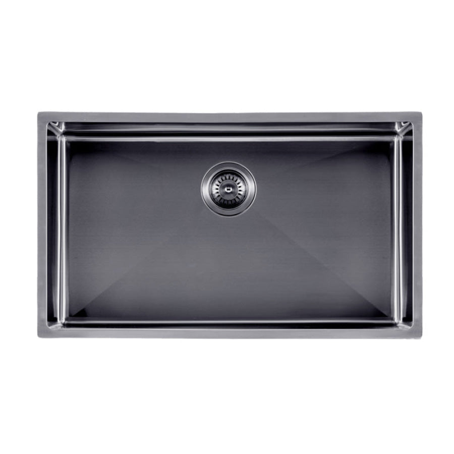 762X457X254Mm Brushed Gunmetal / Black Pvd Single Bowl Kitchen Sink Top/undermount