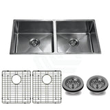 770X450X215Mm Brushed Gunmetal Pvd 1.2Mm Handmade Top/undermount Double Bowls Kitchen Sink