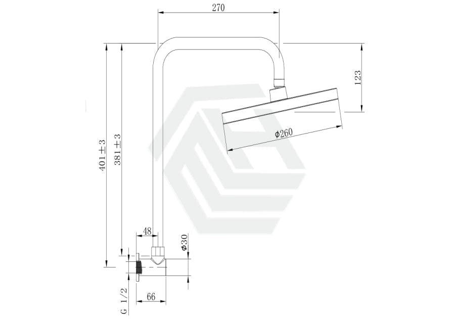 Linkware 260Mm Gabe Gooseneck Shower Head With Arm Brushed Nickel Heads