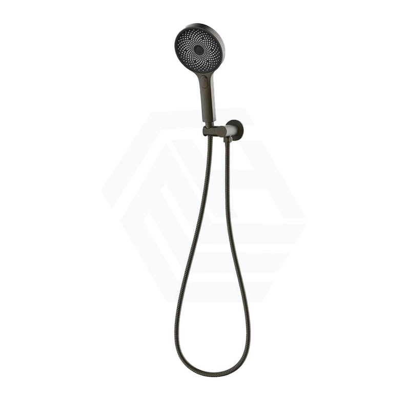 Linkware Gabe Hand Shower With Wall Bracket Matt Black Round Handheld Showers