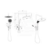 Linkware Gabe Twin Shower Gun Metal Showers