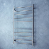 Radiant Gun Metal Grey Heated Round Ladder Towel Rail 600 X 1100Mm 10 Bars Rails