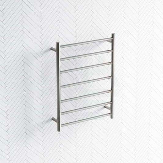 M#2(Gunmetal Grey) Radiant Gun Metal Grey Heated Round Ladder Towel Rail 600 X 800Mm 7 Bars Rails