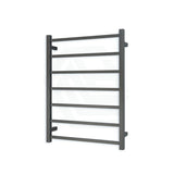 M#6(Gunmetal Grey) Radiant Gun Metal Grey Heated Square Ladder Towel Rail 600 X 800Mm 7 Bars Bottom