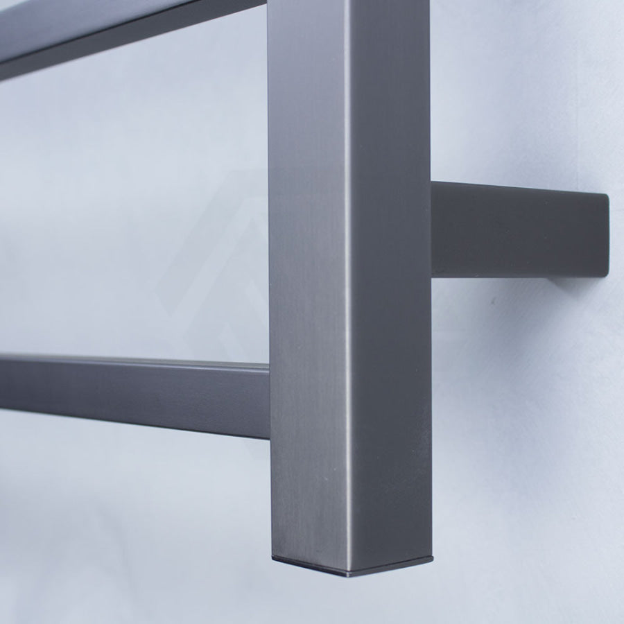 M#6(Gunmetal Grey) Radiant Gun Metal Grey Heated Square Ladder Towel Rail 600 X 800Mm 7 Bars Rails