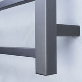 M#6(Gunmetal Grey) Radiant Gun Metal Grey Heated Square Ladder Towel Rail 600 X 800Mm 7 Bars Rails