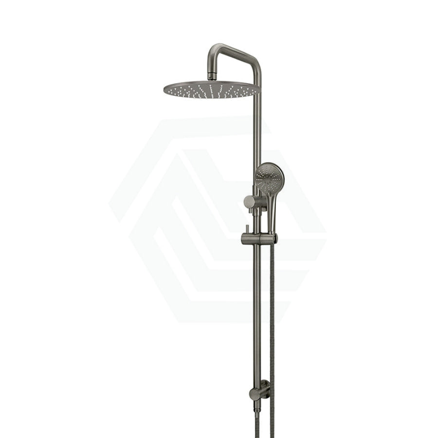 Meir 300Mm Round Pvd Shadow Twin Shower Station Universal Water Inlet 3 Functions Handheld Showers