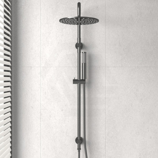 M#3(Gunmetal Grey) Meir 300Mm Round Shadow Twin Shower Station Universal Water Inlet Showers