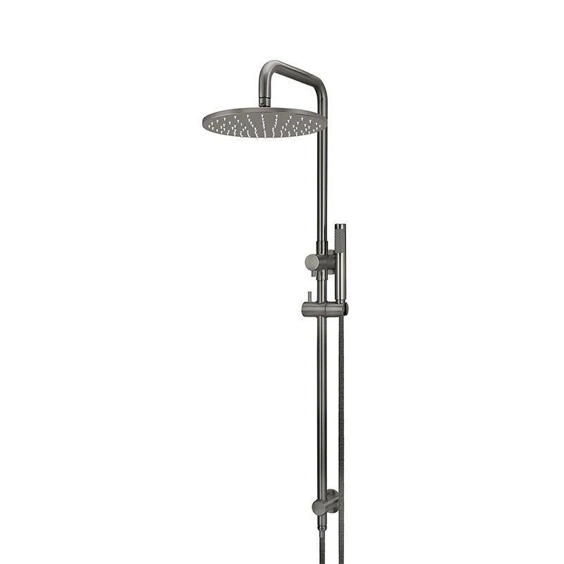 M#6(Gunmetal Grey) Meir 300Mm Round Shadow Twin Shower Station Universal Water Inlet Showers