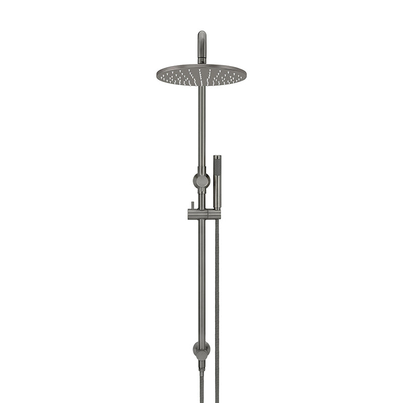 M#6(Gunmetal Grey) Meir 300Mm Round Shadow Twin Shower Station Universal Water Inlet Showers