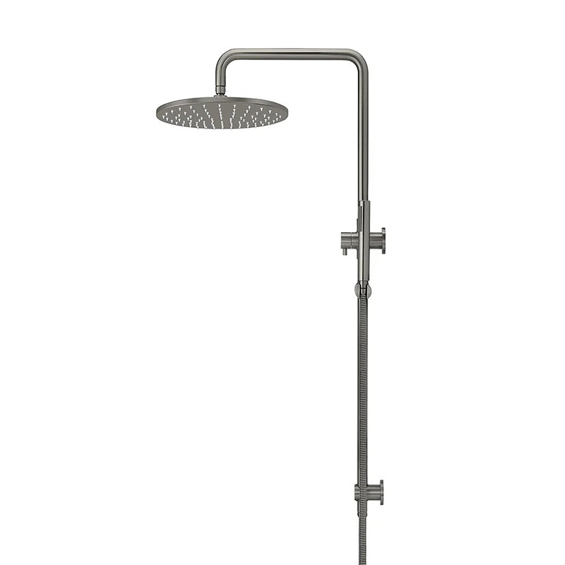 M#6(Gunmetal Grey) Meir 300Mm Round Shadow Twin Shower Station Universal Water Inlet Showers