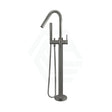 M#6(Gunmetal Grey) Meir Round Freestanding Bath Spout And Hand Shower Pvd Shadow Floor Mounted