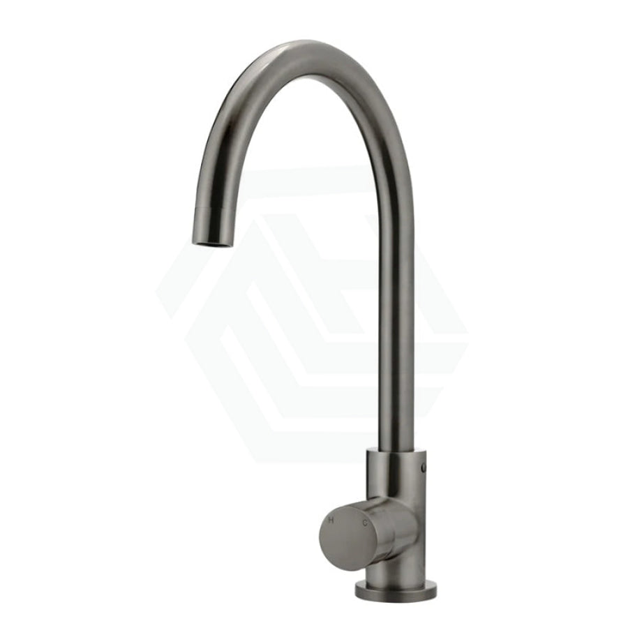 Meir Round Gooseneck 360¡ã Swivel Kitchen Mixer Tap With Pinless Handle Pvd Shadow Sink Mixers