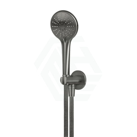 M#6(Gunmetal Grey) Meir Round Three Function Hand Shower On Fixed Bracket Pvd Shadow Handheld Sets