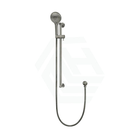 M#6(Gunmetal Grey) Meir Round Three Function Hand Shower On Rail Column Pvd Shadow With Handheld