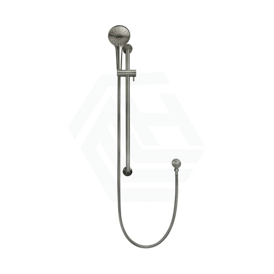 M#6(Gunmetal Grey) Meir Round Three Function Hand Shower On Rail Column Pvd Shadow With Handheld