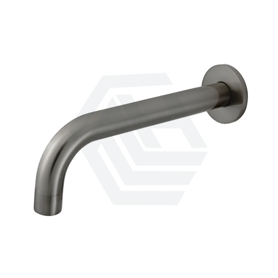 M#6(Gunmetal Grey) Meir Universal Solid Brass Round Curved Spout Pvd Shadow Gunmetal Grey Wall