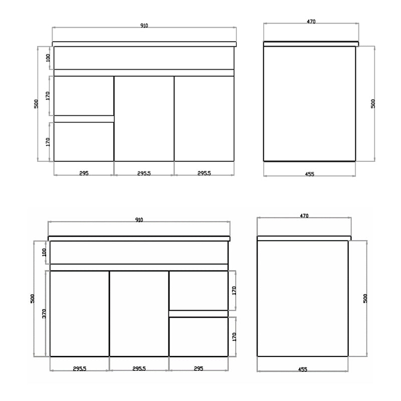 600-1500mm Bathroom MDF Floating Vanity Wall Hung Gloss White Cabinet Only