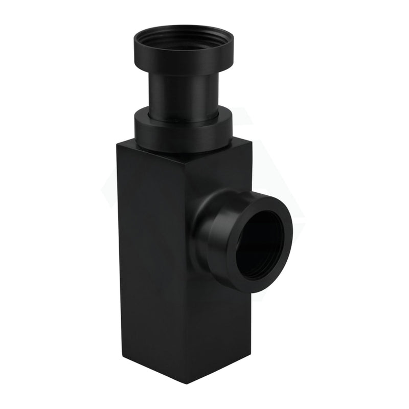 Matt Black Basin Bottle Trap 32Mm Square In Solid Brass