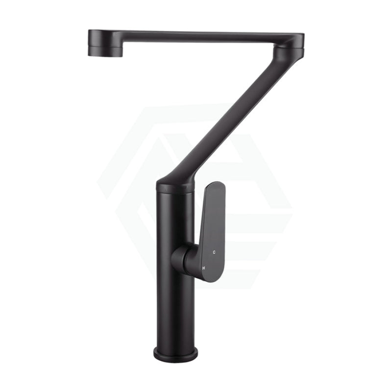 Brass Swivel Spout Kitchen Mixer Tap Black