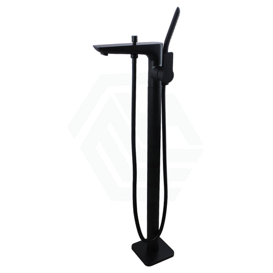 Matt Black Floor Mounted Bath Mixer Brass