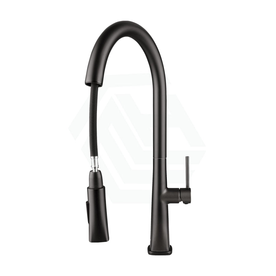 Matt Black Round Kitchen Sink Mixer Tap 360 Swivel And Pull Out For Mixers