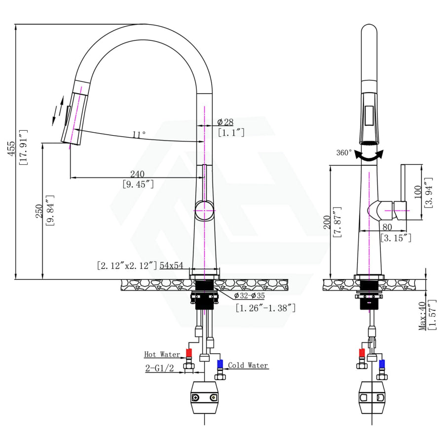 Chrome Round Kitchen Sink Mixer Tap 360 Swivel And Pull Out For Mixers