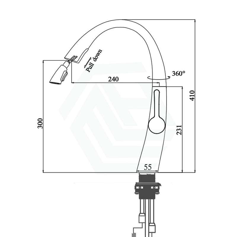 Matt Black Round Pull Out Kitchen Mixer Tap 360 Swivel Brass Sink Mixers