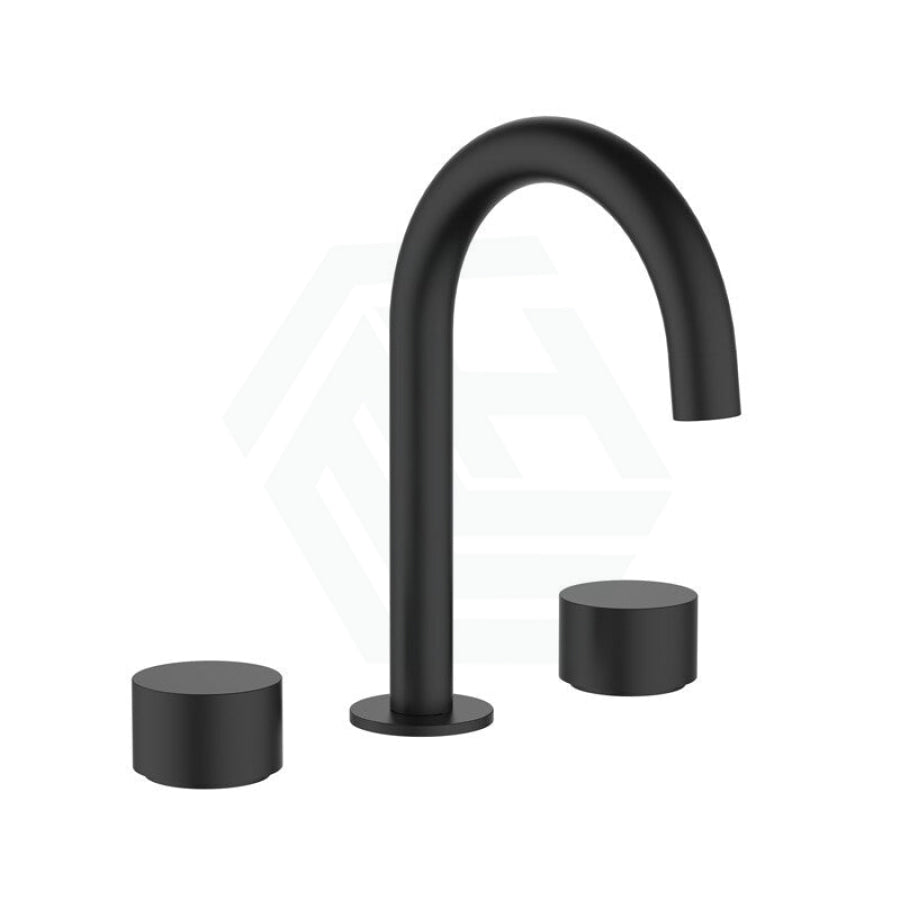 Basin Tap Set Swivel Spout Quarter Turn Matt Black