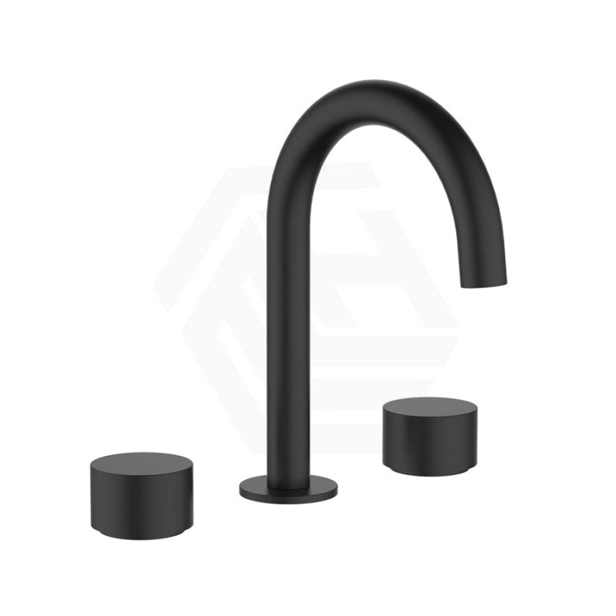 Matt Black Solid Brass Tap Set Hob Mounted For Basin Bath/Basin Sets