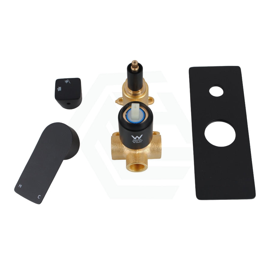 Matt Black Solid Brass Wall Mounted Mixer With Diverter For Shower And Bath Bathroom Products