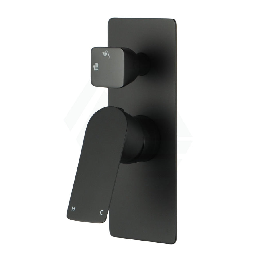 Matt Black Solid Brass Wall Mounted Mixer With Diverter For Shower And Bath Bathroom Products