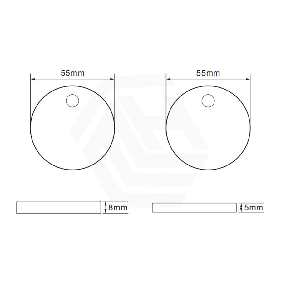 Matt White 55Mm Round Hinge Covers For Toilet 5.5/8Mm Thickness Accessories