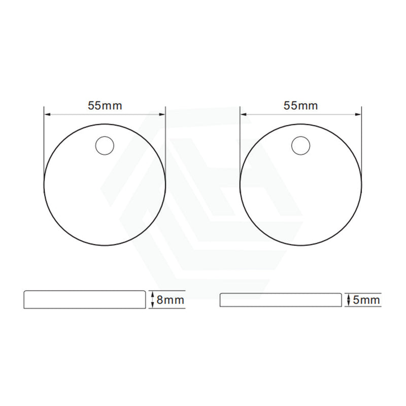 Matt White 55Mm Round Hinge Covers For Toilet 5.5/8Mm Thickness Accessories