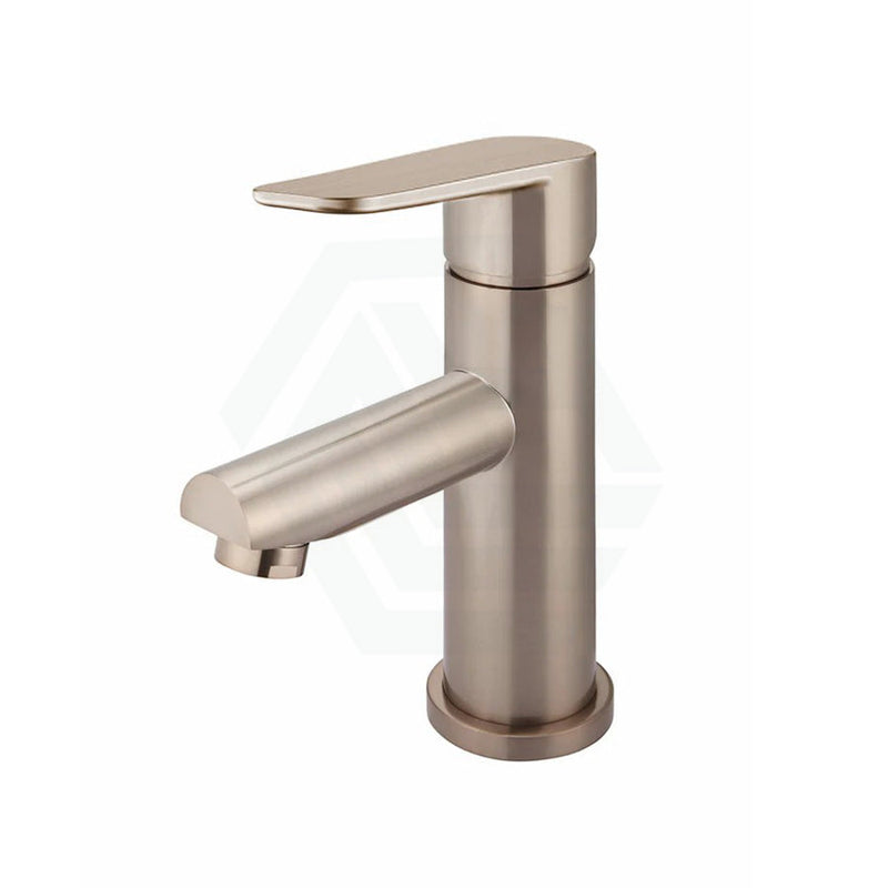 Meir Round Paddle Short Basin Mixer Champagne Mixers