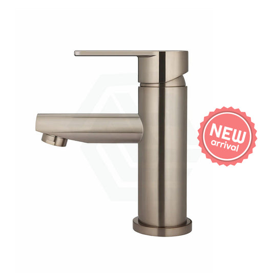 Meir Round Paddle Short Basin Mixer Champagne Mixers