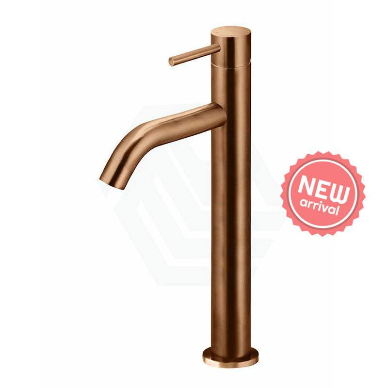 Meir Piccola Lustre Bronze Tall Basin Mixer Tap With 130Mm Spout Solid Brass Mixers