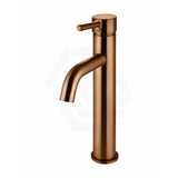 Meir Round Pin Curved Tall Basin Mixer Pvd Lustre Bronze Mixers