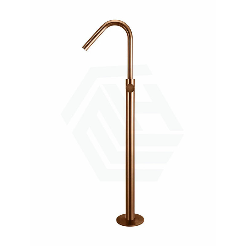 Meir Round Pinless Freestanding Bath Spout And Hand Shower Pvd Lustre Bronze Floor Mounted Mixers