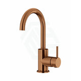 Meir Round Gooseneck Short Basin Mixer With Cold Start Pvd Lustre Bronze Mixers