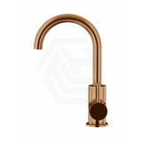 Meir Round Gooseneck Short Basin Mixer With Cold Start Pvd Lustre Bronze Mixers